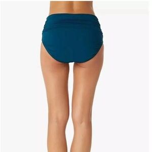 Anne Cole Bikini Bottom Convertible High Waist Shirred Teal Blue 18W